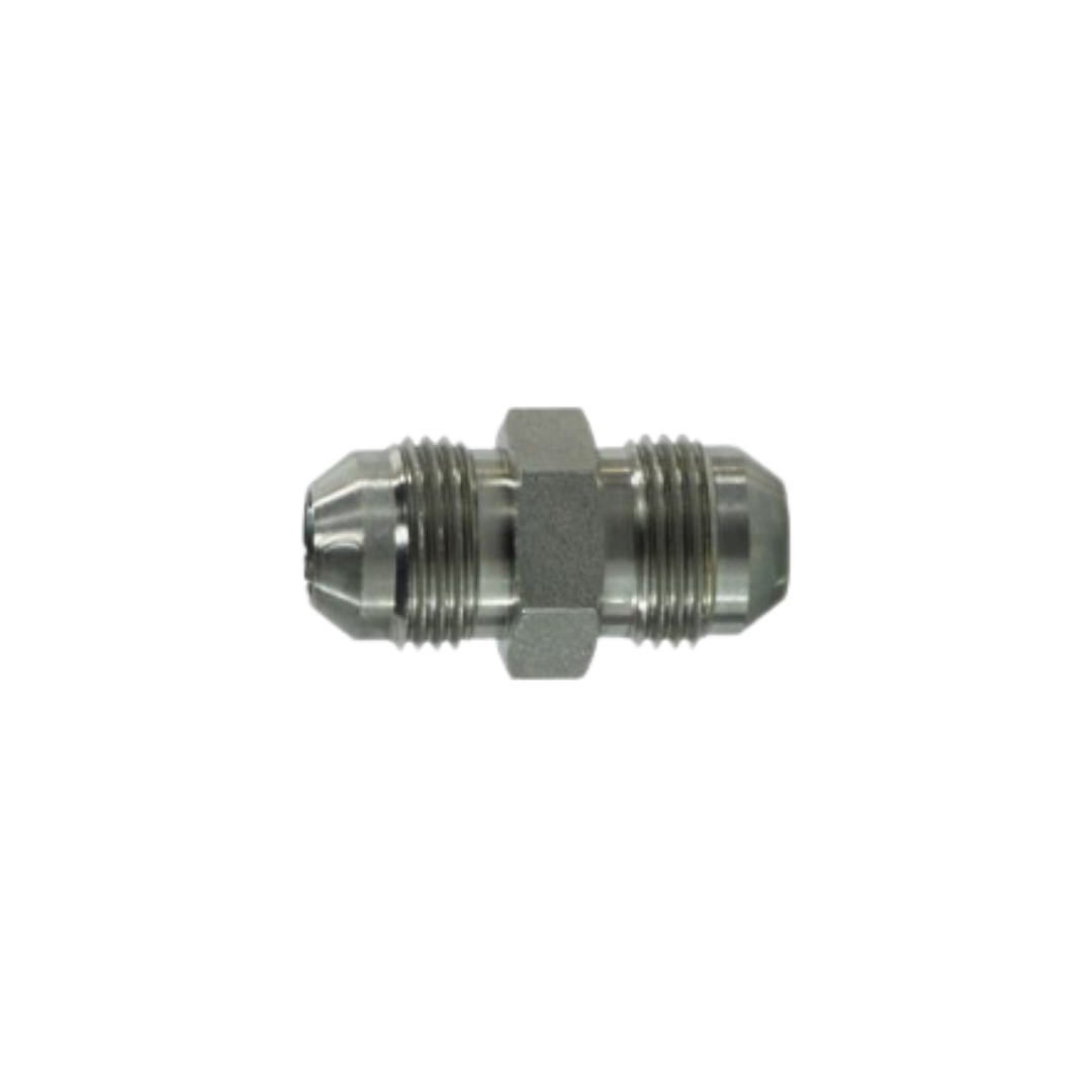 9/16"-18 JIC Tube Union | 3/8" Male JIC x 3/8" Male JIC | Steel Hydraulic Fitting