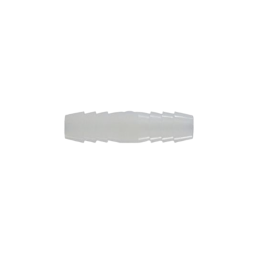 1/8" x 1/8" White Nylon Hose Splicer | Barbed Coupler | 125 PSI
