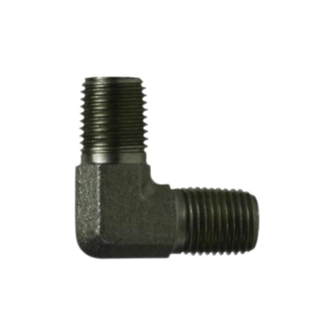 3/8" x 3/8" Steel 90° Male Pipe Elbow – NPT Threads, 3/8"-18, Heavy-Duty