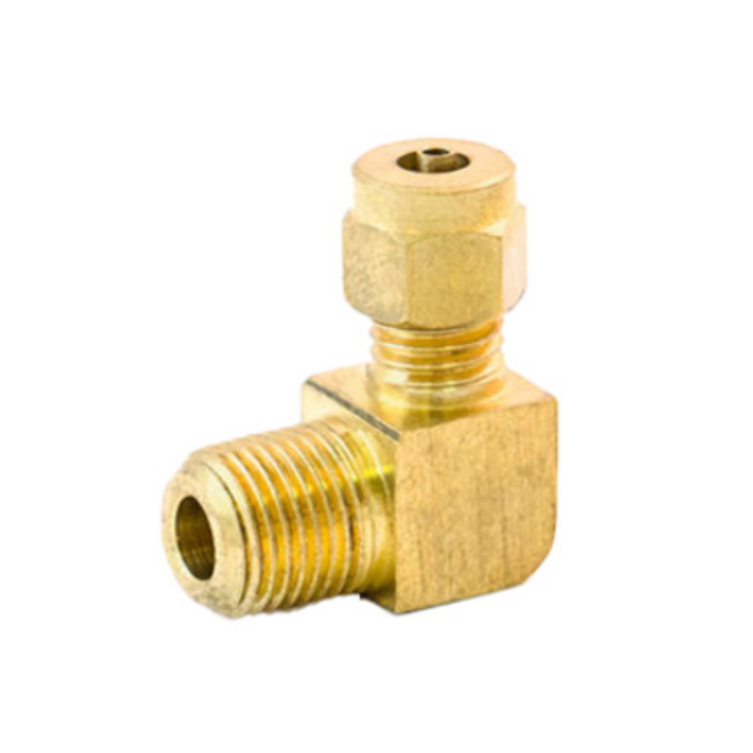 1/8" x 1/16" Brass Transmission Male Elbow, Collet Style
