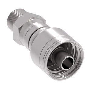 Crimp JIC 37° Male Pipe Swivel Hydraulic Hose Fitting – 3/8" Hose x 3/8"-18 MPT, Zinc-Plated Steel