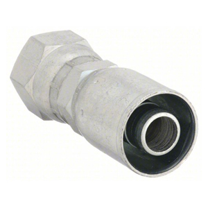 Crimp JIC 37° Female Swivel Hydraulic Hose Fitting – 1/2" Hose x 7/8"-14 (#10 FJIC), Zinc-Plated Steel