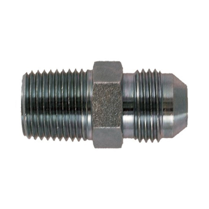JIC 37° Flare Twin® Male Connector – 5/8" Tube x 1/2" Pipe, 15/16" Hex, Steel