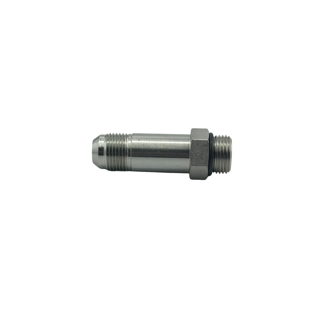 JIC 37° Flare Straight Thread O-Ring Extended Connector – 5/8" Tube x 5/8" ORB – Steel Hydraulic Fitting – 3.04" Length
