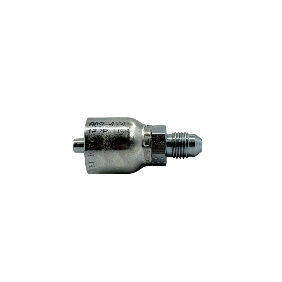 1/4" Hose x 7/16"-20 JIC 37° Male Rigid – Hydraulic Hose End – Trivalent Zinc – Couplamatic A08 Series