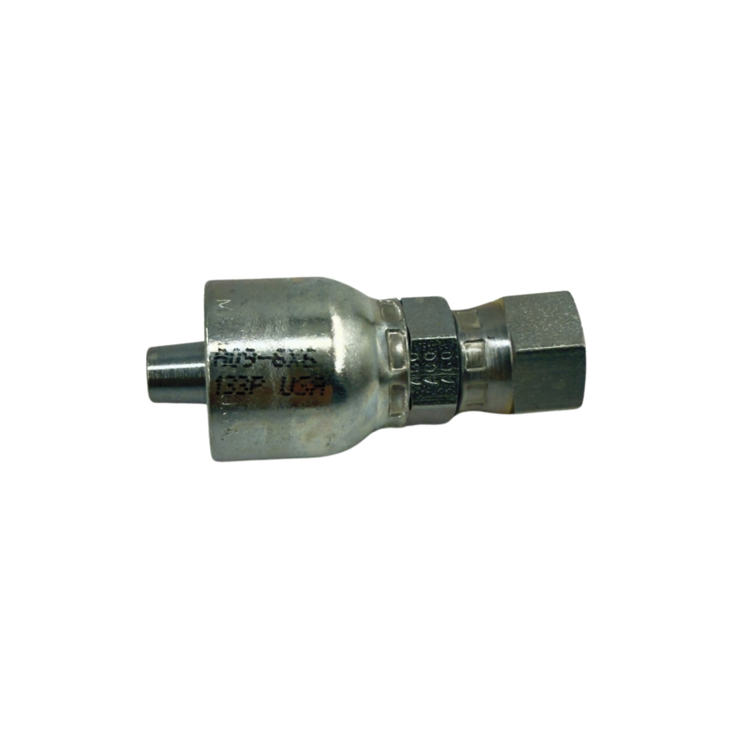 90° Female Swivel – JIC 37° – 3/8" Hydraulic Hose x 9/16"-18 Thread – Long Drop, Carbon Steel