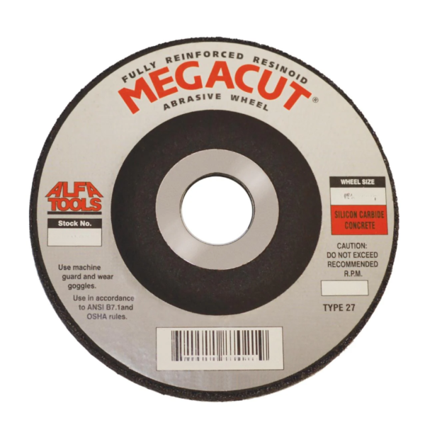 8" x 1" x 5/8"-11 Type 27 Depressed Center Grinding Wheel – Aluminum Oxide – Extra Coarse Grit