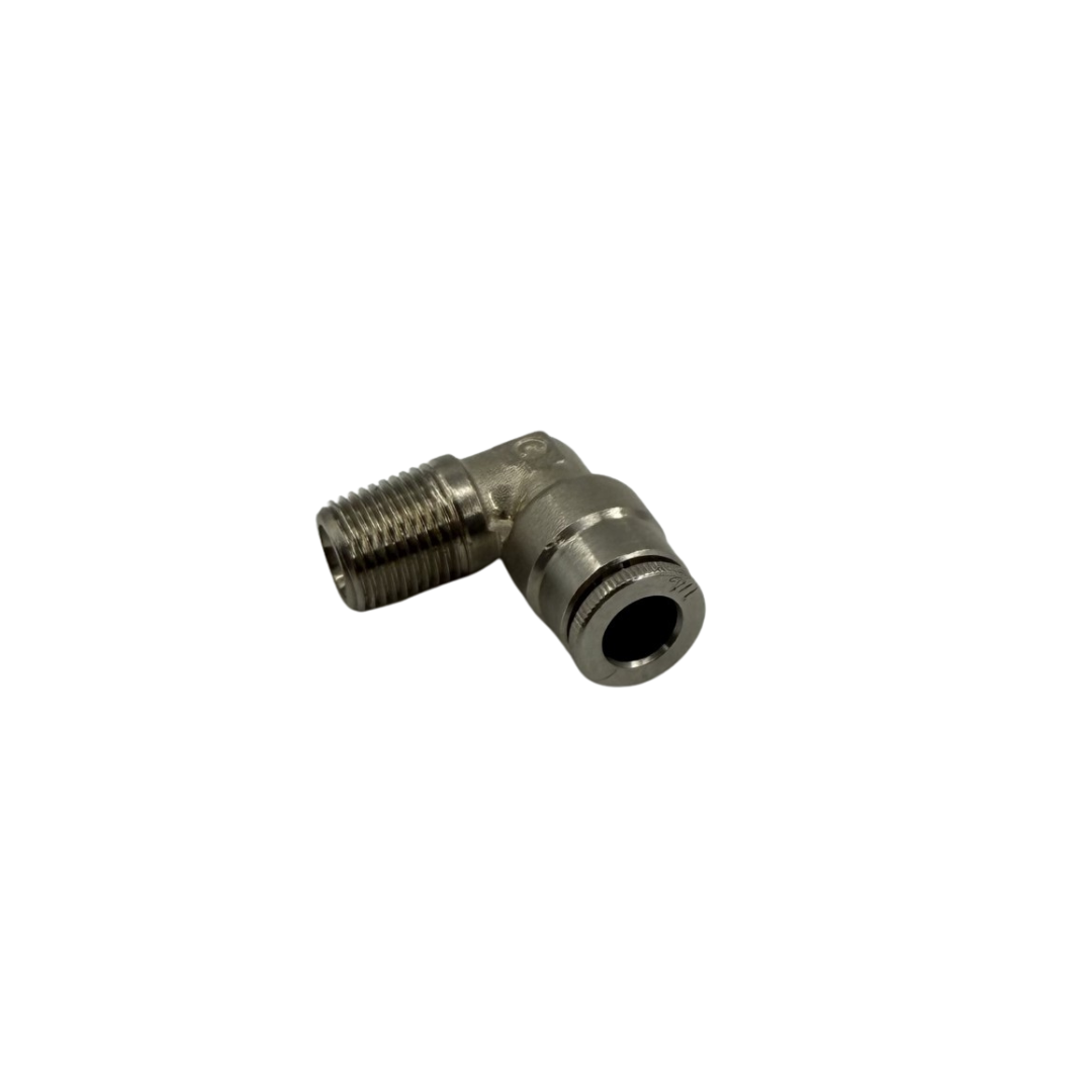 90° Nickel-Plated Quick Connect – Hydraulic Adapter – Corrosion-Resistant – High-Pressure Fluid Coupling