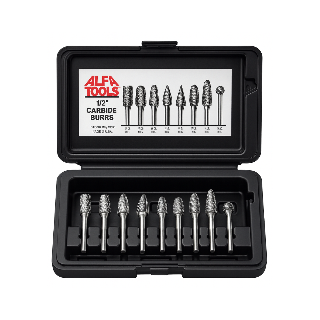 Alfa Tools B81 ½-Inch Carbide Burr Set (8-Piece)