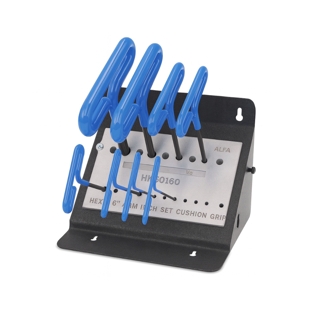 Alfa Tools 6 Piece Hex-T Handle Wrench Set Cushion Grip Inch