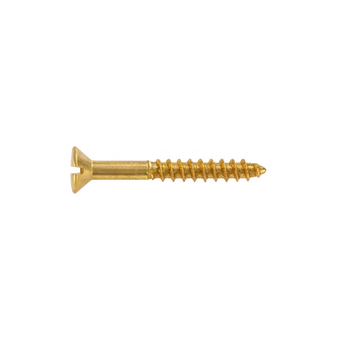 Oval Slotted Brass Wood Screw #10 X 1 Inch